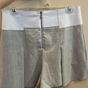 Robert Rodriguez Gray and White Shorts with Front Zipper and Pockets
